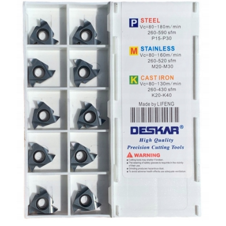 Płytki 16 IR AG 60 wkładki gwint wewnętrzny P M